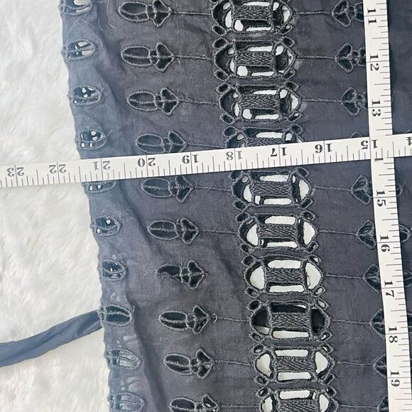 Antonio Melani Womens Black V-Neck Eyelet Lace Embroidered Cover Ups Medium NWT - Picture 6 of 10